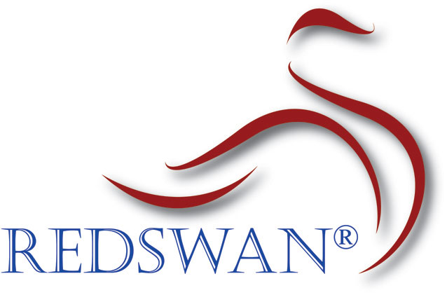 red swan in circle logo